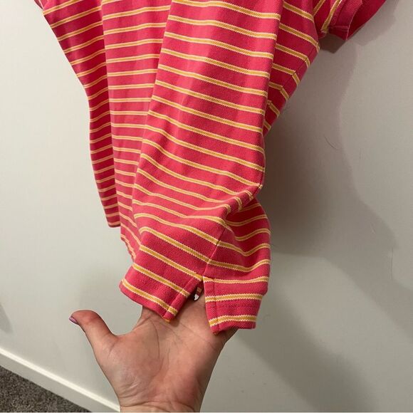 Vintage Disney Stripe Polo Size XL Pink and Gold - Picture 6 of 10